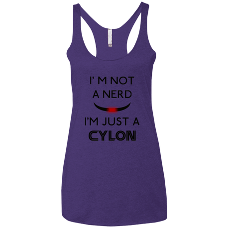T-Shirts Purple / X-Small Just cylon Women's Triblend Racerback Tank