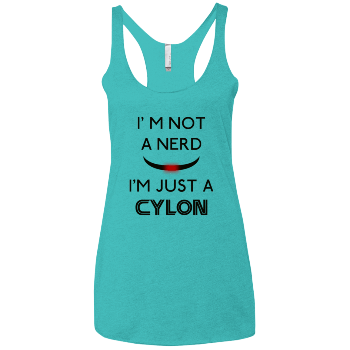 T-Shirts Tahiti Blue / X-Small Just cylon Women's Triblend Racerback Tank