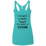 T-Shirts Tahiti Blue / X-Small Just cylon Women's Triblend Racerback Tank