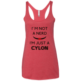 T-Shirts Vintage Red / X-Small Just cylon Women's Triblend Racerback Tank