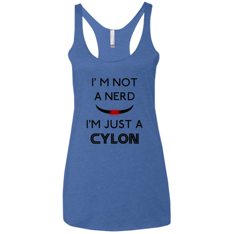 T-Shirts Vintage Royal / X-Small Just cylon Women's Triblend Racerback Tank