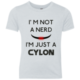 T-Shirts Heather White / YXS Just cylon Youth Triblend T-Shirt