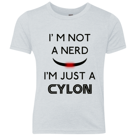 T-Shirts Heather White / YXS Just cylon Youth Triblend T-Shirt