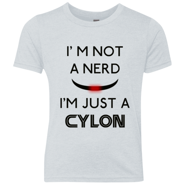 T-Shirts Heather White / YXS Just cylon Youth Triblend T-Shirt