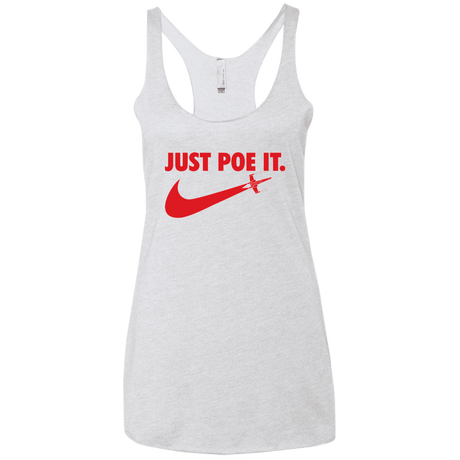 T-Shirts Heather White / X-Small Just Poe It Women's Triblend Racerback Tank