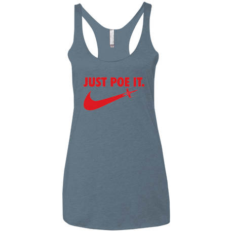 T-Shirts Indigo / X-Small Just Poe It Women's Triblend Racerback Tank