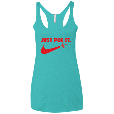 T-Shirts Tahiti Blue / X-Small Just Poe It Women's Triblend Racerback Tank