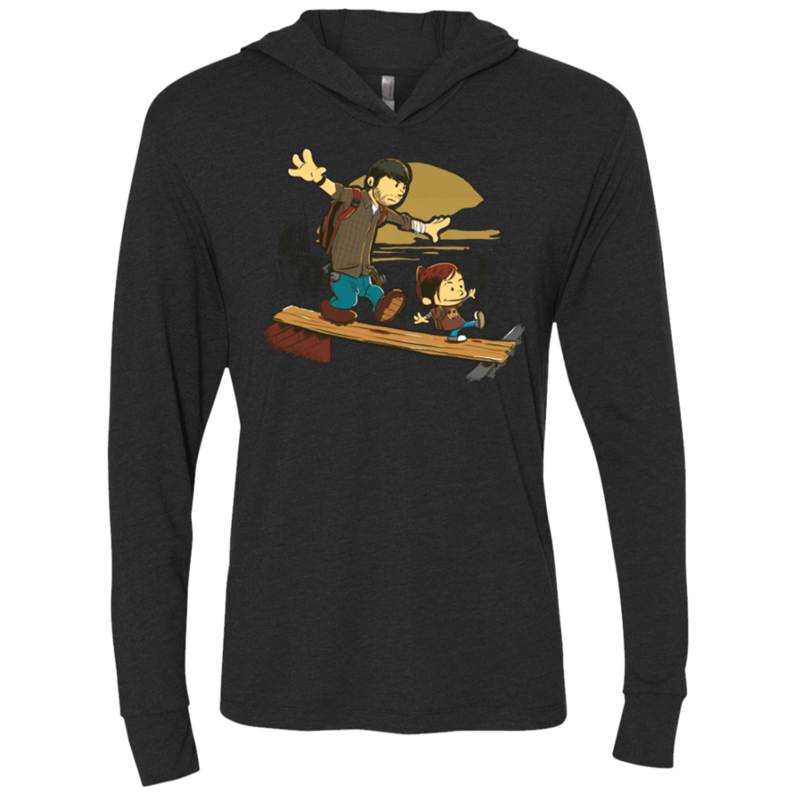 T-Shirts Vintage Black / X-Small Just the 2 of Us Triblend Long Sleeve Hoodie Tee