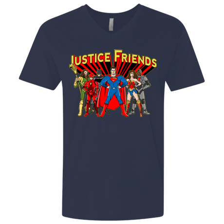 T-Shirts Midnight Navy / X-Small Justice Friends Men's Premium V-Neck