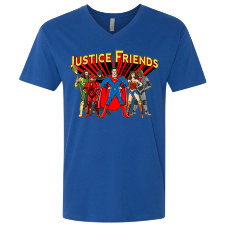 T-Shirts Royal / X-Small Justice Friends Men's Premium V-Neck