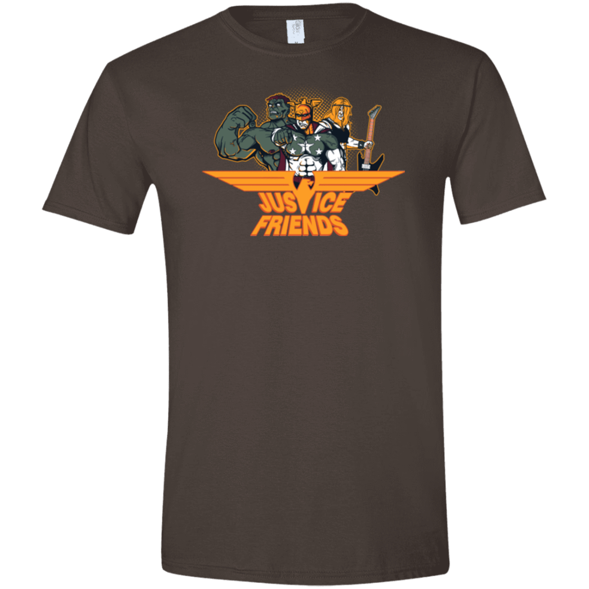 T-Shirts Dark Chocolate / S Justice Friends Men's Semi-Fitted Softstyle