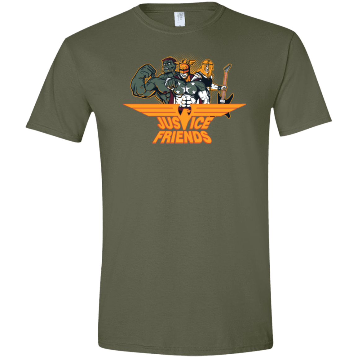T-Shirts Military Green / S Justice Friends Men's Semi-Fitted Softstyle