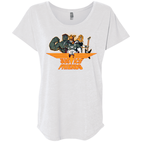 T-Shirts Heather White / X-Small Justice Friends Triblend Dolman Sleeve