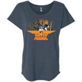 T-Shirts Indigo / X-Small Justice Friends Triblend Dolman Sleeve