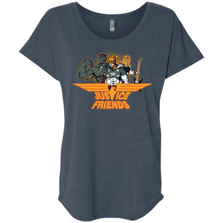 T-Shirts Indigo / X-Small Justice Friends Triblend Dolman Sleeve