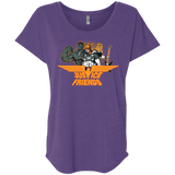 T-Shirts Purple Rush / X-Small Justice Friends Triblend Dolman Sleeve