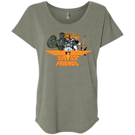 T-Shirts Venetian Grey / X-Small Justice Friends Triblend Dolman Sleeve