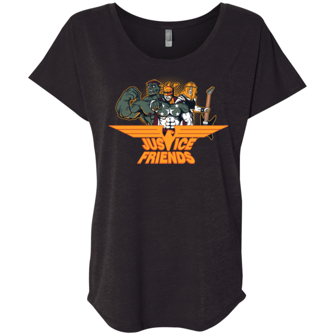 T-Shirts Vintage Black / X-Small Justice Friends Triblend Dolman Sleeve