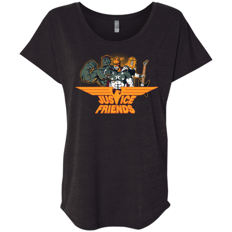 T-Shirts Vintage Black / X-Small Justice Friends Triblend Dolman Sleeve