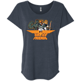 T-Shirts Vintage Navy / X-Small Justice Friends Triblend Dolman Sleeve