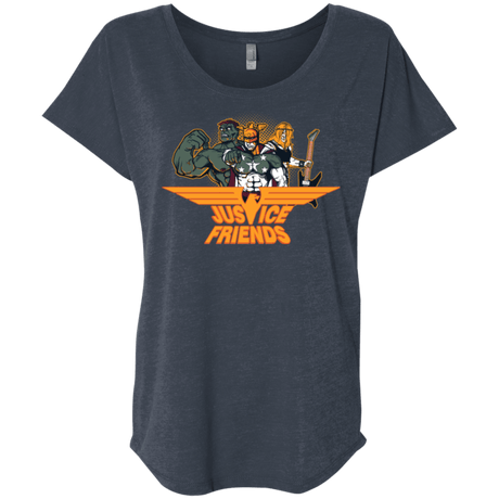 T-Shirts Vintage Navy / X-Small Justice Friends Triblend Dolman Sleeve