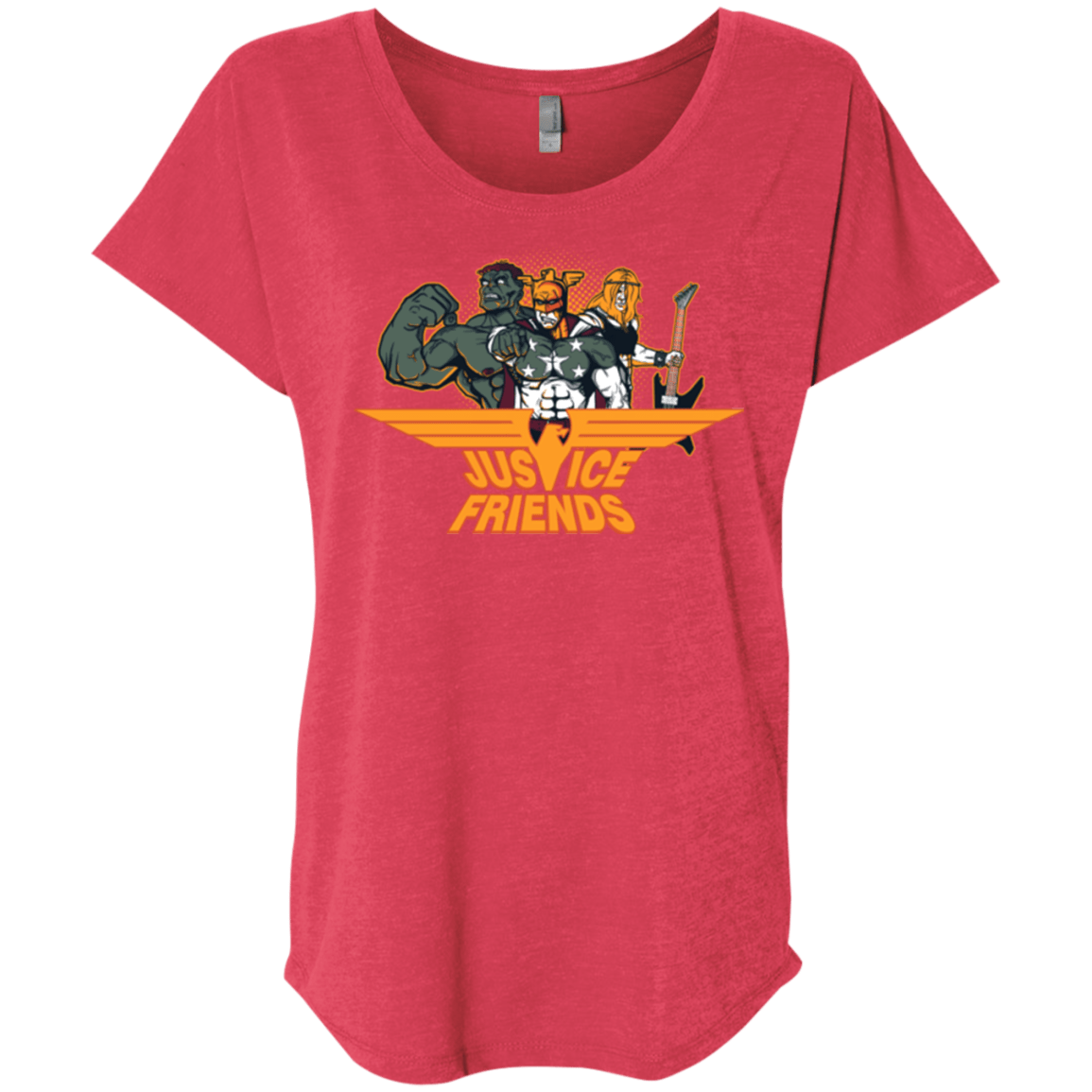 T-Shirts Vintage Red / X-Small Justice Friends Triblend Dolman Sleeve