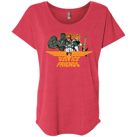 T-Shirts Vintage Red / X-Small Justice Friends Triblend Dolman Sleeve