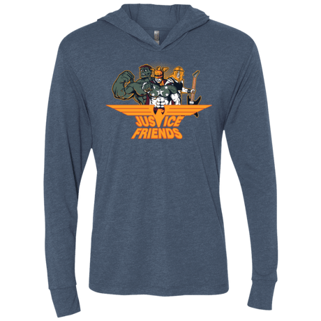 T-Shirts Indigo / X-Small Justice Friends Triblend Long Sleeve Hoodie Tee