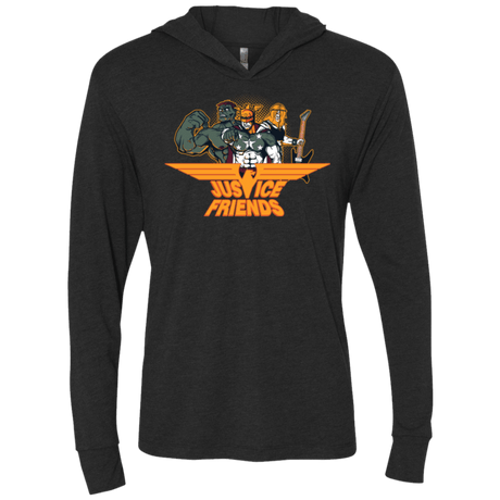T-Shirts Vintage Black / X-Small Justice Friends Triblend Long Sleeve Hoodie Tee