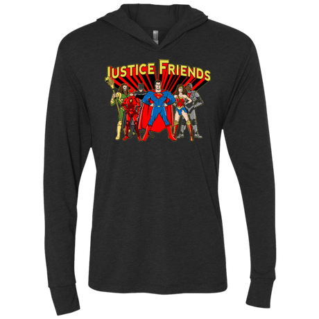 T-Shirts Vintage Black / X-Small Justice Friends Triblend Long Sleeve Hoodie Tee