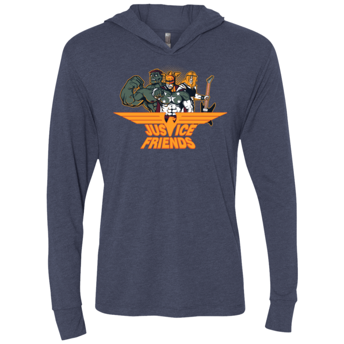 T-Shirts Vintage Navy / X-Small Justice Friends Triblend Long Sleeve Hoodie Tee