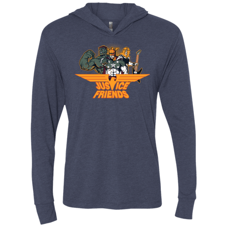 T-Shirts Vintage Navy / X-Small Justice Friends Triblend Long Sleeve Hoodie Tee