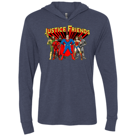 T-Shirts Vintage Navy / X-Small Justice Friends Triblend Long Sleeve Hoodie Tee