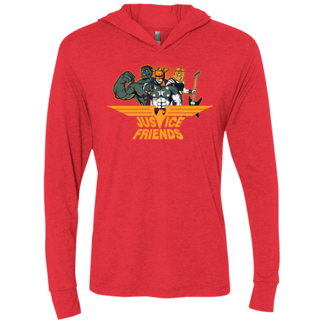T-Shirts Vintage Red / X-Small Justice Friends Triblend Long Sleeve Hoodie Tee