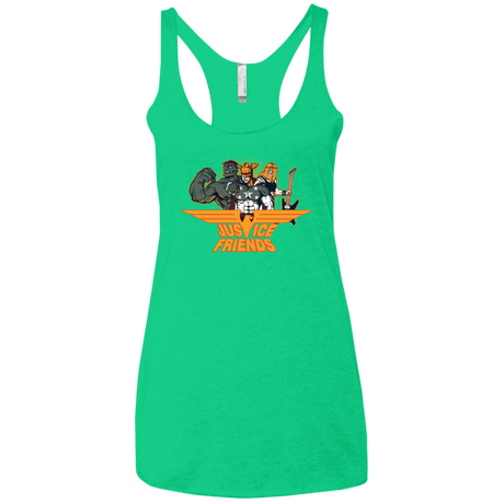T-Shirts Envy / X-Small Justice Friends Women's Triblend Racerback Tank