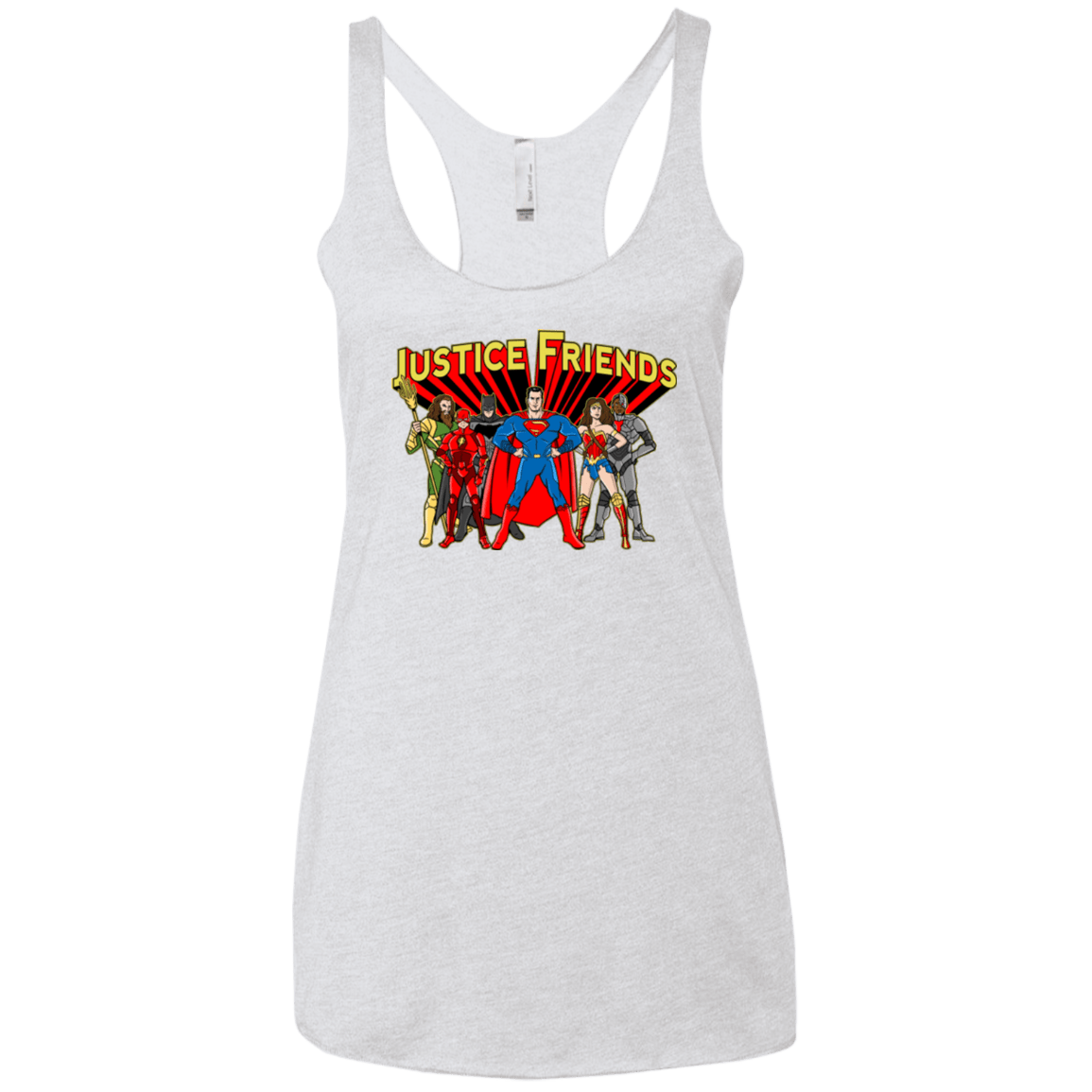 T-Shirts Heather White / X-Small Justice Friends Women's Triblend Racerback Tank