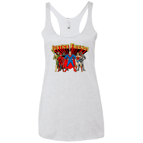T-Shirts Heather White / X-Small Justice Friends Women's Triblend Racerback Tank