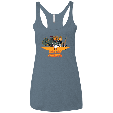 T-Shirts Indigo / X-Small Justice Friends Women's Triblend Racerback Tank