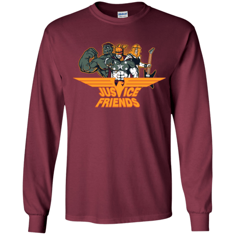 T-Shirts Maroon / YS Justice Friends Youth Long Sleeve T-Shirt