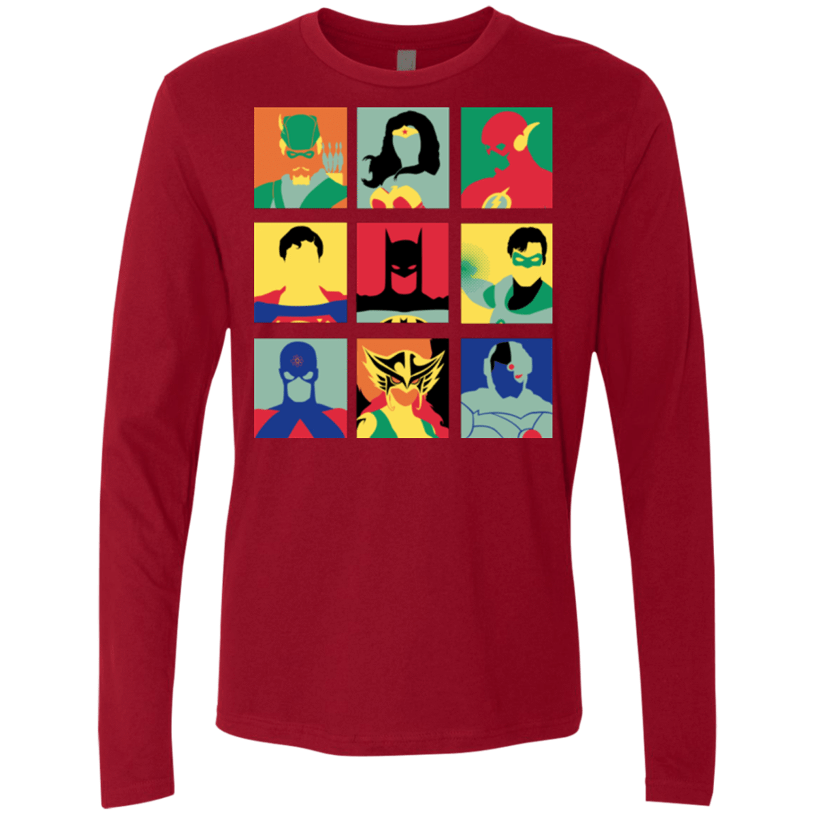 T-Shirts Cardinal / Small Justice Pop Men's Premium Long Sleeve