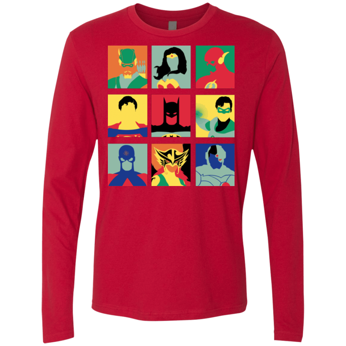 T-Shirts Red / Small Justice Pop Men's Premium Long Sleeve