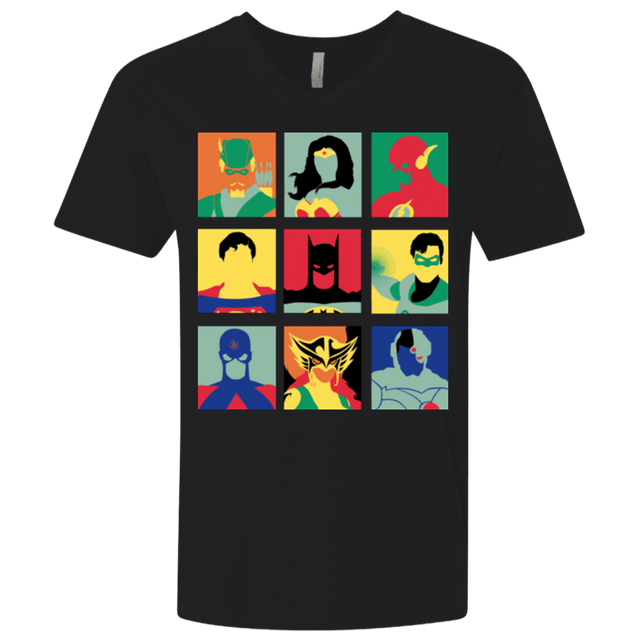 T-Shirts Black / X-Small Justice Pop Men's Premium V-Neck