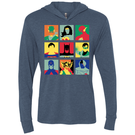 T-Shirts Indigo / X-Small Justice Pop Triblend Long Sleeve Hoodie Tee