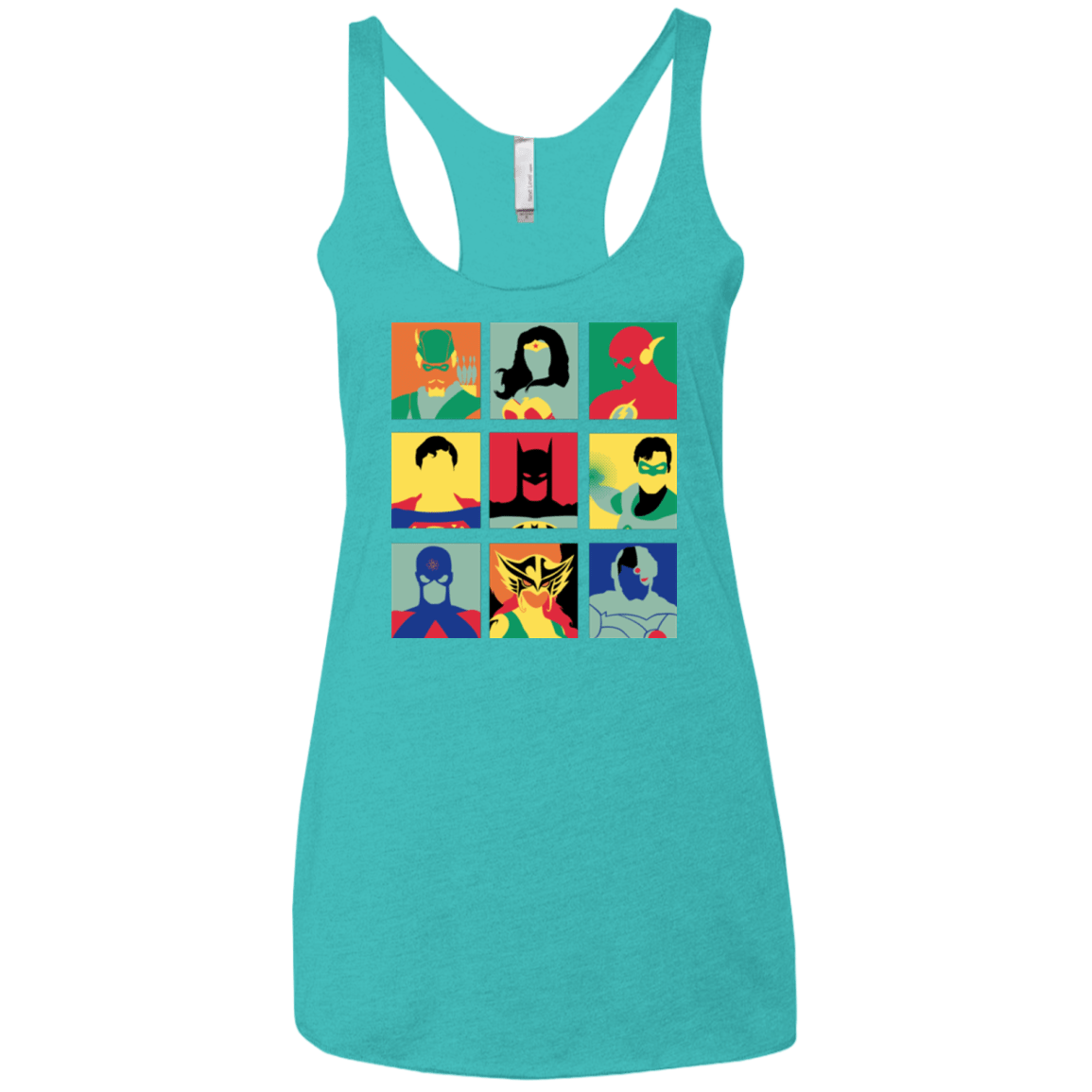 T-Shirts Tahiti Blue / X-Small Justice Pop Women's Triblend Racerback Tank