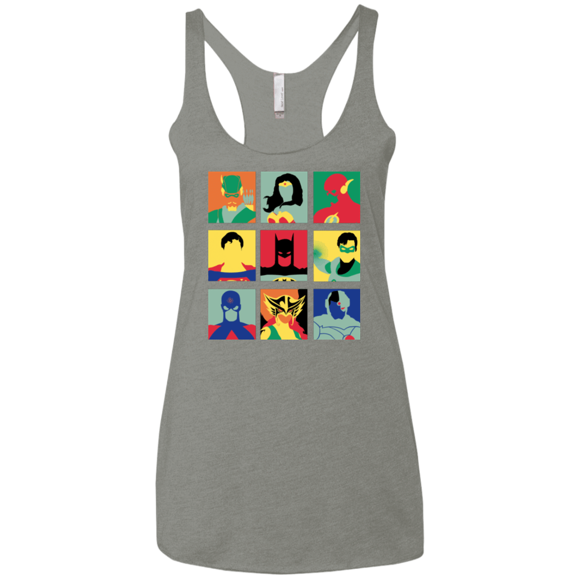 T-Shirts Venetian Grey / X-Small Justice Pop Women's Triblend Racerback Tank