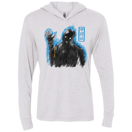 T-Shirts Heather White / X-Small K-2SO Triblend Long Sleeve Hoodie Tee