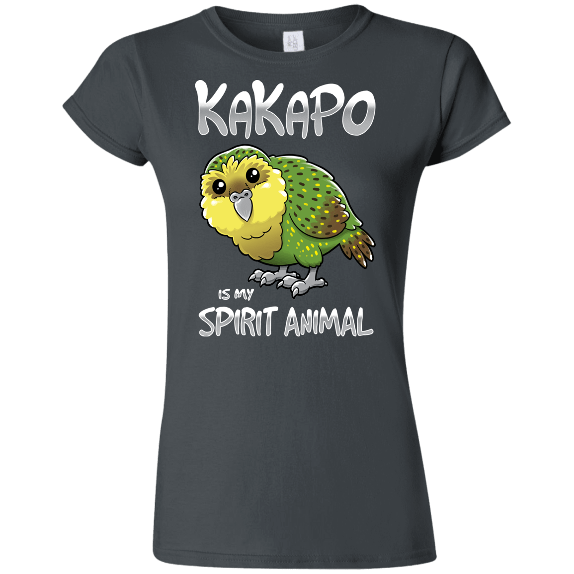 T-Shirts Charcoal / S Kakapo Spirit Animal Junior Slimmer-Fit T-Shirt