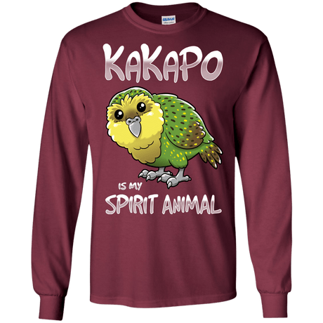 T-Shirts Maroon / S Kakapo Spirit Animal Men's Long Sleeve T-Shirt