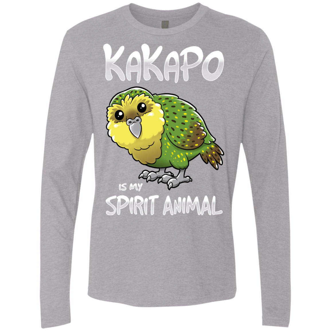 T-Shirts Heather Grey / S Kakapo Spirit Animal Men's Premium Long Sleeve
