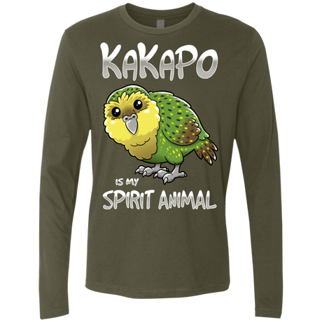T-Shirts Military Green / S Kakapo Spirit Animal Men's Premium Long Sleeve